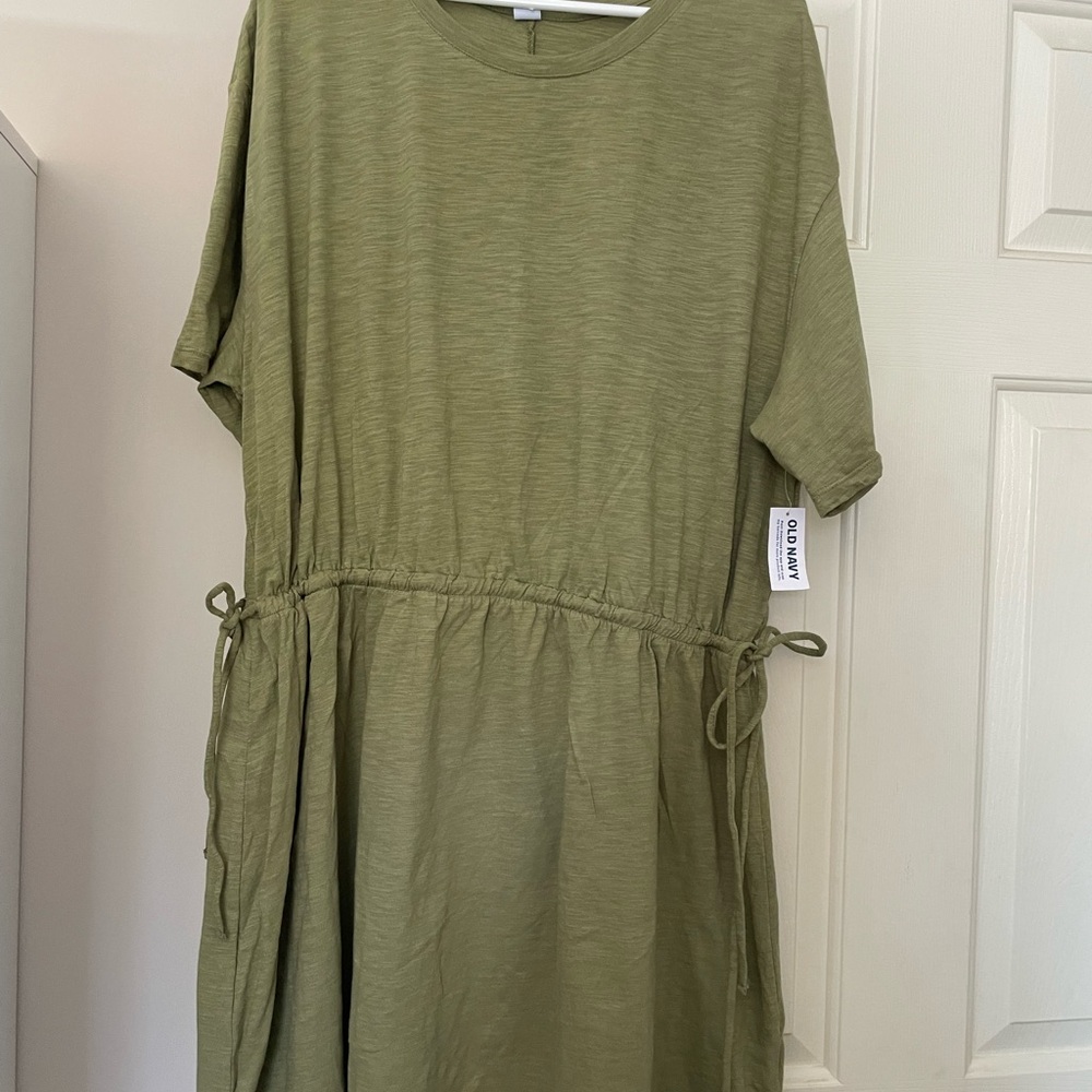 NWT Old Navy Waist Defined Short Sleeve Slub-Knit Mini T-Shirt Dress XXL